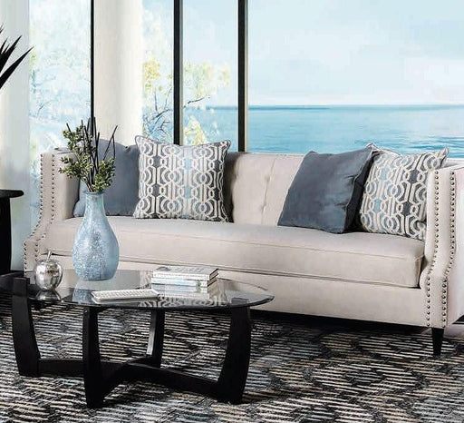 Tegan Beige/Light Blue Sofa - Premium Sofa from FOA East - Just $1967.55! Shop now at Furniture Wholesale Plus  We are the best furniture store in Nashville, Hendersonville, Goodlettsville, Madison, Antioch, Mount Juliet, Lebanon, Gallatin, Springfield, Murfreesboro, Franklin, Brentwood