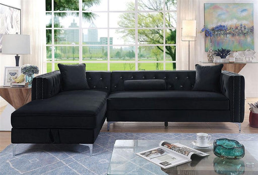 Amie Glam Black Sectional w/ Storage - Premium Sectional from FOA East - Just $1641.90! Shop now at Furniture Wholesale Plus  We are the best furniture store in Nashville, Hendersonville, Goodlettsville, Madison, Antioch, Mount Juliet, Lebanon, Gallatin, Springfield, Murfreesboro, Franklin, Brentwood