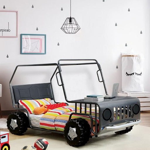 Trekker Gun Metal Twin Bed - Premium Bed from FOA East - Just $891.15! Shop now at Furniture Wholesale Plus  We are the best furniture store in Nashville, Hendersonville, Goodlettsville, Madison, Antioch, Mount Juliet, Lebanon, Gallatin, Springfield, Murfreesboro, Franklin, Brentwood