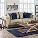 BELSIZE Sofa, Beige/Navy - Premium Sofa from FOA East - Just $1593.15! Shop now at Furniture Wholesale Plus  We are the best furniture store in Nashville, Hendersonville, Goodlettsville, Madison, Antioch, Mount Juliet, Lebanon, Gallatin, Springfield, Murfreesboro, Franklin, Brentwood