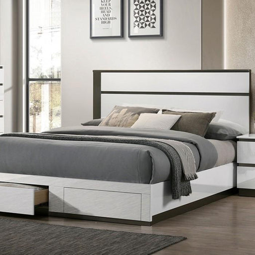 BIRSFELDEN Cal.King Bed w/ Drawers, White - Premium Bed from FOA East - Just $891.15! Shop now at Furniture Wholesale Plus  We are the best furniture store in Nashville, Hendersonville, Goodlettsville, Madison, Antioch, Mount Juliet, Lebanon, Gallatin, Springfield, Murfreesboro, Franklin, Brentwood