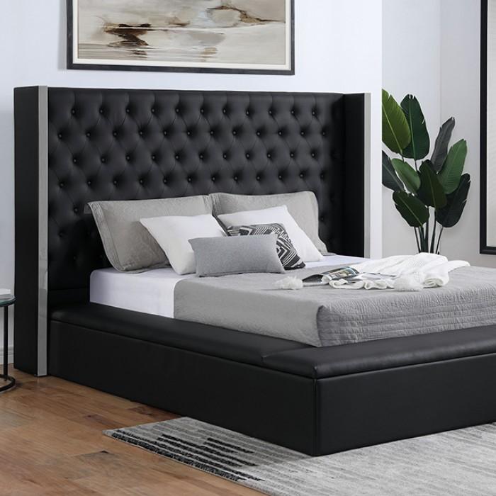EUDORA E.King Bed, Black - Premium Bed from FOA East - Just $1216.80! Shop now at Furniture Wholesale Plus  We are the best furniture store in Nashville, Hendersonville, Goodlettsville, Madison, Antioch, Mount Juliet, Lebanon, Gallatin, Springfield, Murfreesboro, Franklin, Brentwood