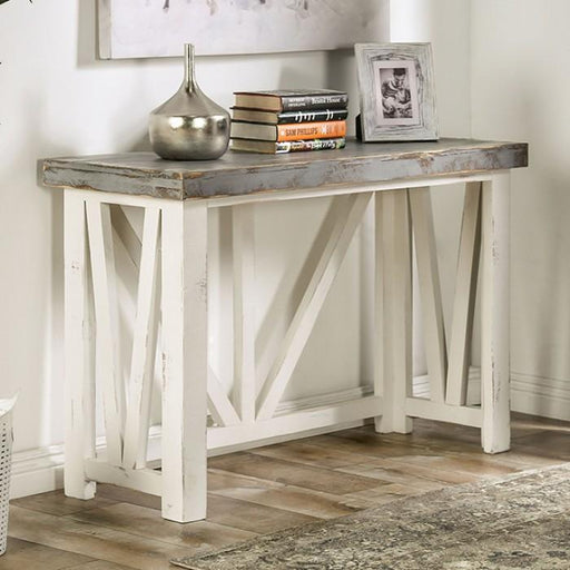 HALTON HILLS Sofa Table, Vintage Ivory/Weathered Gray - Premium Sofa from FOA East - Just $540.15! Shop now at Furniture Wholesale Plus  We are the best furniture store in Nashville, Hendersonville, Goodlettsville, Madison, Antioch, Mount Juliet, Lebanon, Gallatin, Springfield, Murfreesboro, Franklin, Brentwood