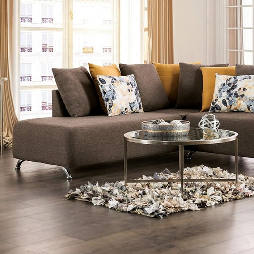 KREFELD Sectional, Brown - Premium Sectional from FOA East - Just $1246.05! Shop now at Furniture Wholesale Plus  We are the best furniture store in Nashville, Hendersonville, Goodlettsville, Madison, Antioch, Mount Juliet, Lebanon, Gallatin, Springfield, Murfreesboro, Franklin, Brentwood