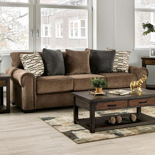 LAREDO Sofa w/ Pillows, Brown - Premium Sofa from FOA East - Just $1454.70! Shop now at Furniture Wholesale Plus  We are the best furniture store in Nashville, Hendersonville, Goodlettsville, Madison, Antioch, Mount Juliet, Lebanon, Gallatin, Springfield, Murfreesboro, Franklin, Brentwood