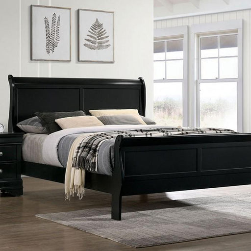 LOUIS PHILIPPE E.King Bed, Black - Premium Bed from FOA East - Just $466.05! Shop now at Furniture Wholesale Plus  We are the best furniture store in Nashville, Hendersonville, Goodlettsville, Madison, Antioch, Mount Juliet, Lebanon, Gallatin, Springfield, Murfreesboro, Franklin, Brentwood