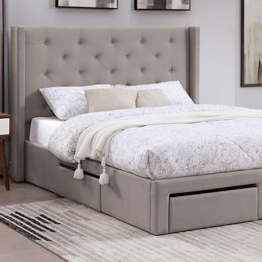 MITCHELLE E.King Bed, Warm Gray - Premium Bed from FOA East - Just $678.60! Shop now at Furniture Wholesale Plus  We are the best furniture store in Nashville, Hendersonville, Goodlettsville, Madison, Antioch, Mount Juliet, Lebanon, Gallatin, Springfield, Murfreesboro, Franklin, Brentwood
