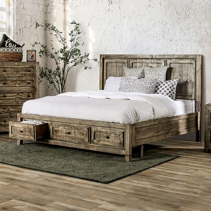 OAKRIDGE Cal.King Bed, Ash Brown - Premium Bed from FOA East - Just $1948.05! Shop now at Furniture Wholesale Plus  We are the best furniture store in Nashville, Hendersonville, Goodlettsville, Madison, Antioch, Mount Juliet, Lebanon, Gallatin, Springfield, Murfreesboro, Franklin, Brentwood