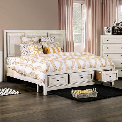 OAKRIDGE Cal.King Bed, Ivory - Premium Bed from FOA East - Just $1948.05! Shop now at Furniture Wholesale Plus  We are the best furniture store in Nashville, Hendersonville, Goodlettsville, Madison, Antioch, Mount Juliet, Lebanon, Gallatin, Springfield, Murfreesboro, Franklin, Brentwood