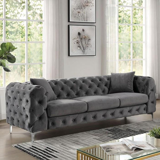 SAPPHIRA Sofa, Dark Gray - Premium Sofa from FOA East - Just $914.55! Shop now at Furniture Wholesale Plus  We are the best furniture store in Nashville, Hendersonville, Goodlettsville, Madison, Antioch, Mount Juliet, Lebanon, Gallatin, Springfield, Murfreesboro, Franklin, Brentwood