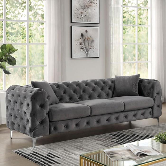 SAPPHIRA Sofa, Dark Gray - Premium Sofa from FOA East - Just $914.55! Shop now at Furniture Wholesale Plus  We are the best furniture store in Nashville, Hendersonville, Goodlettsville, Madison, Antioch, Mount Juliet, Lebanon, Gallatin, Springfield, Murfreesboro, Franklin, Brentwood