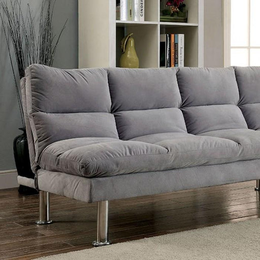 SARATOGA Microfiber Futon Sofa, Gray - Premium Sofa from FOA East - Just $304.20! Shop now at Furniture Wholesale Plus  We are the best furniture store in Nashville, Hendersonville, Goodlettsville, Madison, Antioch, Mount Juliet, Lebanon, Gallatin, Springfield, Murfreesboro, Franklin, Brentwood