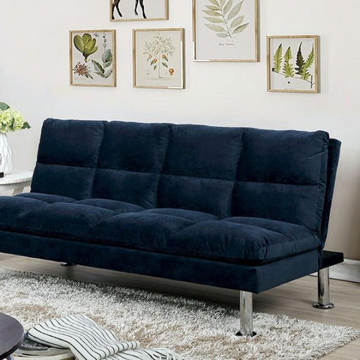 SARATOGA Microfiber Futon Sofa, Navy - Premium Sofa from FOA East - Just $304.20! Shop now at Furniture Wholesale Plus  We are the best furniture store in Nashville, Hendersonville, Goodlettsville, Madison, Antioch, Mount Juliet, Lebanon, Gallatin, Springfield, Murfreesboro, Franklin, Brentwood