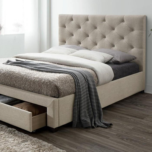 SYBELLA E.King Bed, Beige - Premium Bed from FOA East - Just $610.35! Shop now at Furniture Wholesale Plus  We are the best furniture store in Nashville, Hendersonville, Goodlettsville, Madison, Antioch, Mount Juliet, Lebanon, Gallatin, Springfield, Murfreesboro, Franklin, Brentwood