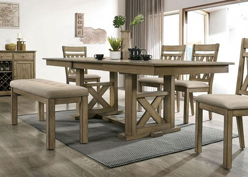 TEMPLEMORE 6 Pc. Dining Table Set w/ Bench - Premium Dining Room Set from FOA East - Just $1552.20! Shop now at Furniture Wholesale Plus  We are the best furniture store in Nashville, Hendersonville, Goodlettsville, Madison, Antioch, Mount Juliet, Lebanon, Gallatin, Springfield, Murfreesboro, Franklin, Brentwood