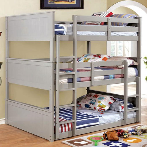 THERESE Twin Triple Decker Bed - Premium Bunk Bed from FOA East - Just $984.75! Shop now at Furniture Wholesale Plus  We are the best furniture store in Nashville, Hendersonville, Goodlettsville, Madison, Antioch, Mount Juliet, Lebanon, Gallatin, Springfield, Murfreesboro, Franklin, Brentwood