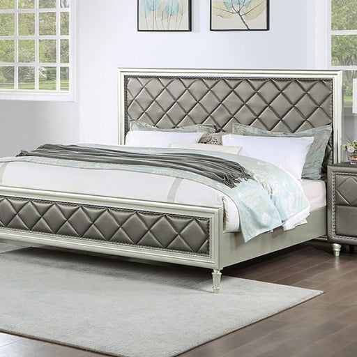 XANDRIA Cal.King Bed, Champagne - Premium Bed from FOA East - Just $842.40! Shop now at Furniture Wholesale Plus  We are the best furniture store in Nashville, Hendersonville, Goodlettsville, Madison, Antioch, Mount Juliet, Lebanon, Gallatin, Springfield, Murfreesboro, Franklin, Brentwood