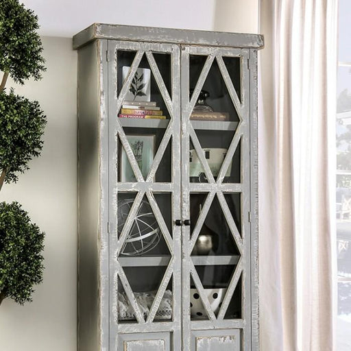 ZENIA Curio Cabinet, Weathered Gray - Premium Curio from FOA East - Just $1078.35! Shop now at Furniture Wholesale Plus  We are the best furniture store in Nashville, Hendersonville, Goodlettsville, Madison, Antioch, Mount Juliet, Lebanon, Gallatin, Springfield, Murfreesboro, Franklin, Brentwood