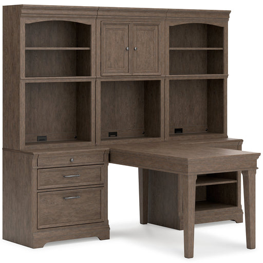 Janismore 6-Piece Bookcase Wall Unit with Desk - Premium Desk from Ashley Furniture - Just $2151.88! Shop now at Furniture Wholesale Plus  We are the best furniture store in Nashville, Hendersonville, Goodlettsville, Madison, Antioch, Mount Juliet, Lebanon, Gallatin, Springfield, Murfreesboro, Franklin, Brentwood