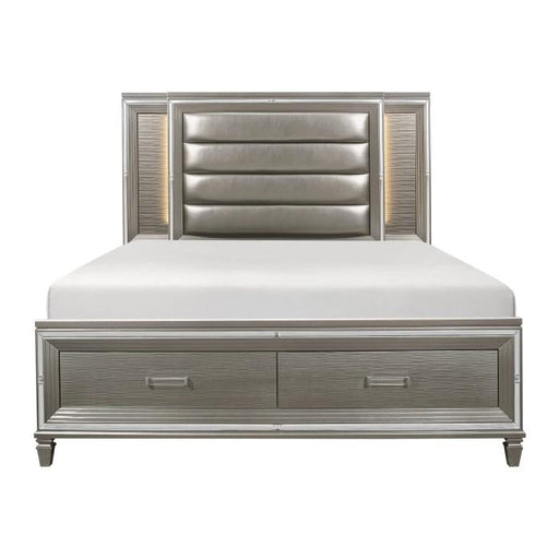 Homelegance Tamsin King Upholstered Storage Bed in Silver Grey Metallic 1616K-1EK* - Premium Bed from Homelegance (Titan Warehouse) - Just $1285.05! Shop now at Furniture Wholesale Plus  We are the best furniture store in Nashville, Hendersonville, Goodlettsville, Madison, Antioch, Mount Juliet, Lebanon, Gallatin, Springfield, Murfreesboro, Franklin, Brentwood
