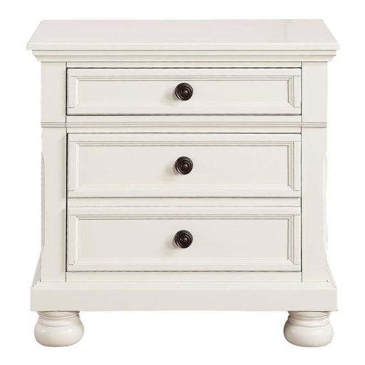 Homelegance Laurelin 3 Drawer Nightstand in White 1714W-4 - Premium Nightstand from Homelegance (Titan Warehouse) - Just $271.05! Shop now at Furniture Wholesale Plus  We are the best furniture store in Nashville, Hendersonville, Goodlettsville, Madison, Antioch, Mount Juliet, Lebanon, Gallatin, Springfield, Murfreesboro, Franklin, Brentwood