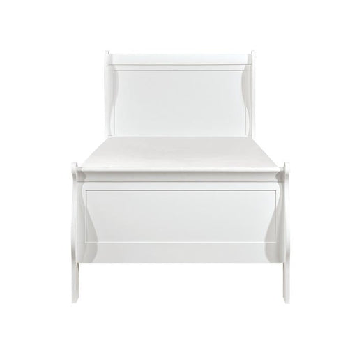 Homelegance Mayville Twin Sleigh Bed in White 2147TW-1 - Premium Bed from Homelegance (Titan Warehouse) - Just $314.44! Shop now at Furniture Wholesale Plus  We are the best furniture store in Nashville, Hendersonville, Goodlettsville, Madison, Antioch, Mount Juliet, Lebanon, Gallatin, Springfield, Murfreesboro, Franklin, Brentwood