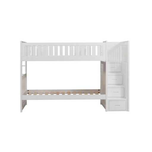 Homelegance Galen Bunk Bed w/ Reversible Step Storage in White B2053SBW-1* - Premium Bed from Homelegance (Titan Warehouse) - Just $914.55! Shop now at Furniture Wholesale Plus  We are the best furniture store in Nashville, Hendersonville, Goodlettsville, Madison, Antioch, Mount Juliet, Lebanon, Gallatin, Springfield, Murfreesboro, Franklin, Brentwood