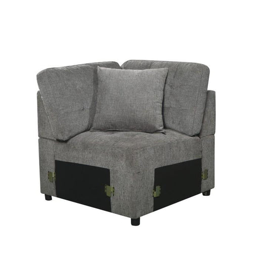 Homelegance Furniture Logansport Corner Seat with 1 Pillow in Gray 9401GRY-CR - Premium Chair from Homelegance (Titan Warehouse) - Just $366.60! Shop now at Furniture Wholesale Plus  We are the best furniture store in Nashville, Hendersonville, Goodlettsville, Madison, Antioch, Mount Juliet, Lebanon, Gallatin, Springfield, Murfreesboro, Franklin, Brentwood