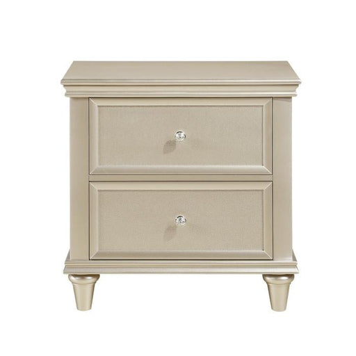 Homelegance Celandine 2 Drawer Nightstand in Silver 1928-4 - Premium Nightstand from Homelegance (Titan Warehouse) - Just $257.40! Shop now at Furniture Wholesale Plus  We are the best furniture store in Nashville, Hendersonville, Goodlettsville, Madison, Antioch, Mount Juliet, Lebanon, Gallatin, Springfield, Murfreesboro, Franklin, Brentwood