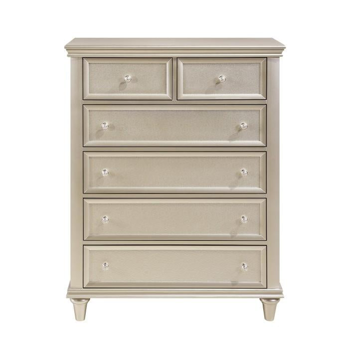 Homelegance Celandine 6 Drawer Chest in Silver 1928-9 - Premium Chest from Homelegance (Titan Warehouse) - Just $526.50! Shop now at Furniture Wholesale Plus  We are the best furniture store in Nashville, Hendersonville, Goodlettsville, Madison, Antioch, Mount Juliet, Lebanon, Gallatin, Springfield, Murfreesboro, Franklin, Brentwood