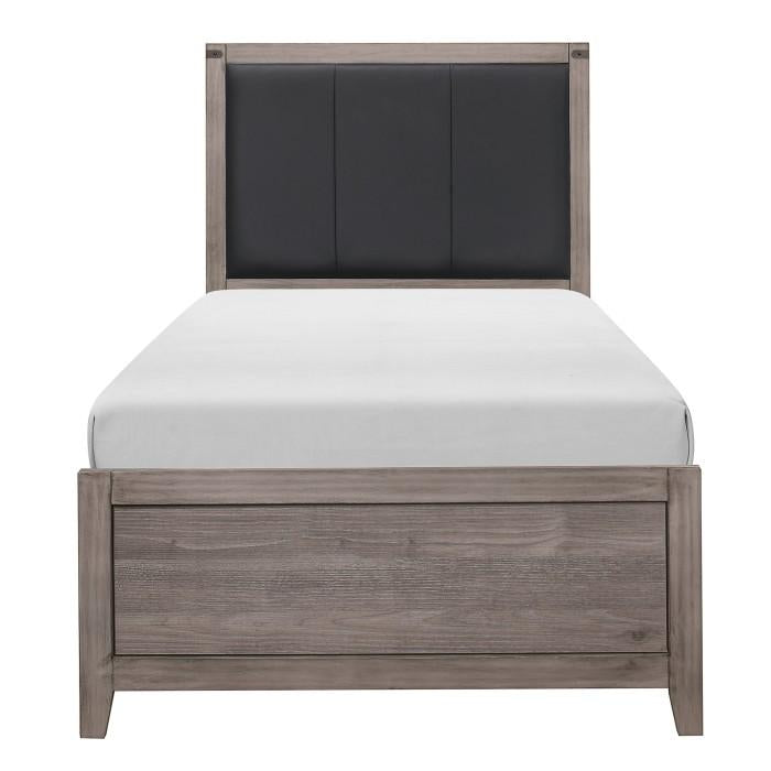 Homelegance Woodrow Twin Panel Bed in Gray 2042T-1* - Premium Bed from Homelegance (Titan Warehouse) - Just $216.45! Shop now at Furniture Wholesale Plus  We are the best furniture store in Nashville, Hendersonville, Goodlettsville, Madison, Antioch, Mount Juliet, Lebanon, Gallatin, Springfield, Murfreesboro, Franklin, Brentwood