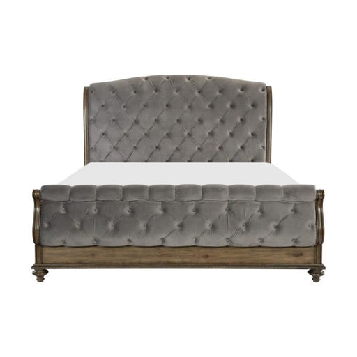 Homelegance Furniture Rachelle Queen Sleigh Bed in Weathered Pecan 1693-1* - Premium Bed from Homelegance (Titan Warehouse) - Just $1177.80! Shop now at Furniture Wholesale Plus  We are the best furniture store in Nashville, Hendersonville, Goodlettsville, Madison, Antioch, Mount Juliet, Lebanon, Gallatin, Springfield, Murfreesboro, Franklin, Brentwood