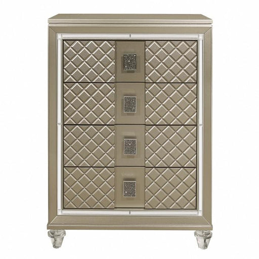 Homelegance Furniture Youth Loudon 4 Drawer Chest in Champagne Metallic B1515-9 - Premium Chest from Homelegance (Titan Warehouse) - Just $514.80! Shop now at Furniture Wholesale Plus  We are the best furniture store in Nashville, Hendersonville, Goodlettsville, Madison, Antioch, Mount Juliet, Lebanon, Gallatin, Springfield, Murfreesboro, Franklin, Brentwood