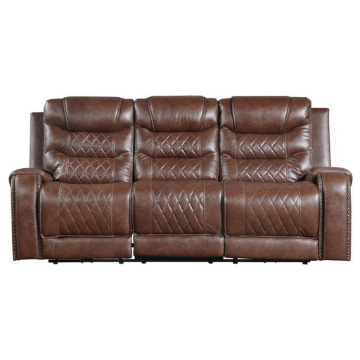 Homelegance Furniture Putnam Double Reclining Sofa with Drop-Down in Brown 9405BR-3 - Premium Sofa from Homelegance (Titan Warehouse) - Just $992.55! Shop now at Furniture Wholesale Plus  We are the best furniture store in Nashville, Hendersonville, Goodlettsville, Madison, Antioch, Mount Juliet, Lebanon, Gallatin, Springfield, Murfreesboro, Franklin, Brentwood