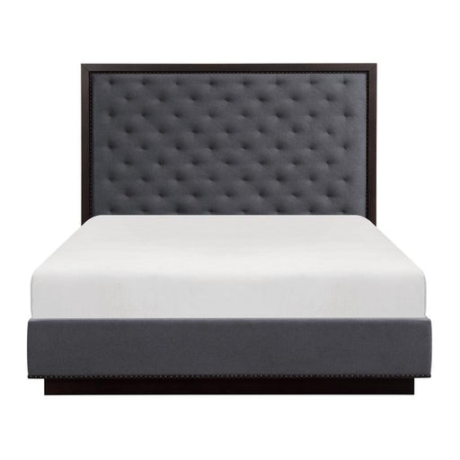 Homelegance Larchmont Queen Upholstered Platform Bed in Charcoal 5424-1* - Premium Bed from Homelegance (Titan Warehouse) - Just $723.45! Shop now at Furniture Wholesale Plus  We are the best furniture store in Nashville, Hendersonville, Goodlettsville, Madison, Antioch, Mount Juliet, Lebanon, Gallatin, Springfield, Murfreesboro, Franklin, Brentwood
