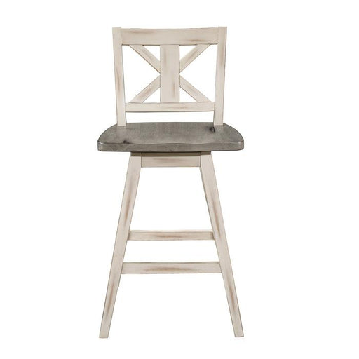 Homelegance Amsonia Swivel Counter Height Chair in Gray and White (Set of 2) - Premium Chair from Homelegance (Titan Warehouse) - Just $117! Shop now at Furniture Wholesale Plus  We are the best furniture store in Nashville, Hendersonville, Goodlettsville, Madison, Antioch, Mount Juliet, Lebanon, Gallatin, Springfield, Murfreesboro, Franklin, Brentwood