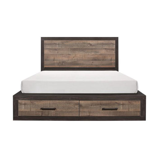 Homelegance Miter King Platform Bed with Footboard Storage in Rustin Mahogany & Dark Ebony 1762K-1EK* - Premium Bed from Homelegance (Titan Warehouse) - Just $705.90! Shop now at Furniture Wholesale Plus  We are the best furniture store in Nashville, Hendersonville, Goodlettsville, Madison, Antioch, Mount Juliet, Lebanon, Gallatin, Springfield, Murfreesboro, Franklin, Brentwood