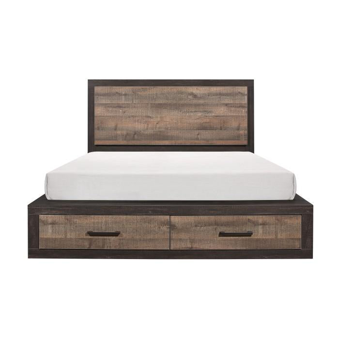 Homelegance Miter Queen Platform Bed with Footboard Storage in Rustin Mahogany & Dark Ebony 1762-1* - Premium Bed from Homelegance (Titan Warehouse) - Just $563.55! Shop now at Furniture Wholesale Plus  We are the best furniture store in Nashville, Hendersonville, Goodlettsville, Madison, Antioch, Mount Juliet, Lebanon, Gallatin, Springfield, Murfreesboro, Franklin, Brentwood