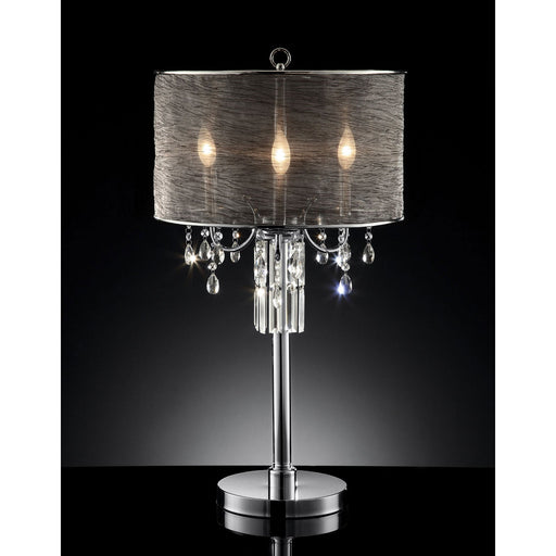 Gina Black/Silver Table Lamp, Hanging Crystal - Premium Table Lamp from FOA East - Just $208.65! Shop now at Furniture Wholesale Plus  We are the best furniture store in Nashville, Hendersonville, Goodlettsville, Madison, Antioch, Mount Juliet, Lebanon, Gallatin, Springfield, Murfreesboro, Franklin, Brentwood
