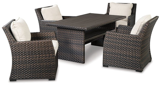 Easy Isle Outdoor Table and 4 Chairs - Premium Outdoor Seating Set from Ashley Furniture - Just $1841.66! Shop now at Furniture Wholesale Plus  We are the best furniture store in Nashville, Hendersonville, Goodlettsville, Madison, Antioch, Mount Juliet, Lebanon, Gallatin, Springfield, Murfreesboro, Franklin, Brentwood