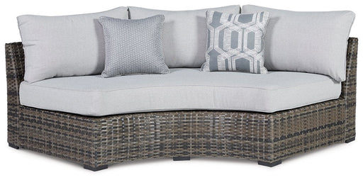 Harbor Court Curved Loveseat with Cushion - Premium Outdoor Seating from Ashley Furniture - Just $714.17! Shop now at Furniture Wholesale Plus  We are the best furniture store in Nashville, Hendersonville, Goodlettsville, Madison, Antioch, Mount Juliet, Lebanon, Gallatin, Springfield, Murfreesboro, Franklin, Brentwood