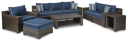 Grasson Lane Grasson Lane Nuvella Sofa, Loveseat, Lounge Chair and Ottoman with Coffee and End Table - Premium Outdoor Table Set from Ashley Furniture - Just $3267.36! Shop now at Furniture Wholesale Plus  We are the best furniture store in Nashville, Hendersonville, Goodlettsville, Madison, Antioch, Mount Juliet, Lebanon, Gallatin, Springfield, Murfreesboro, Franklin, Brentwood