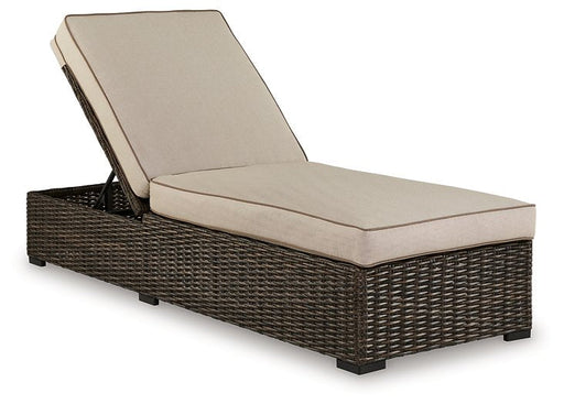 Coastline Bay Outdoor Chaise Lounge with Cushion - Premium Outdoor Seating from Ashley Furniture - Just $560.11! Shop now at Furniture Wholesale Plus  We are the best furniture store in Nashville, Hendersonville, Goodlettsville, Madison, Antioch, Mount Juliet, Lebanon, Gallatin, Springfield, Murfreesboro, Franklin, Brentwood