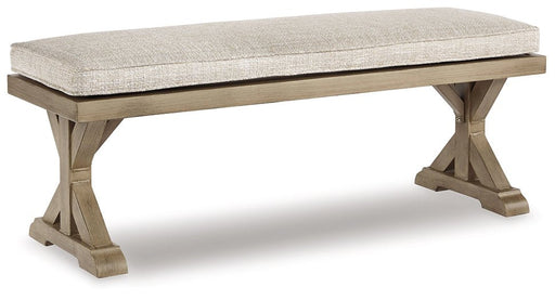 Beachcroft Bench with Cushion - Premium Outdoor Dining Bench from Ashley Furniture - Just $484.67! Shop now at Furniture Wholesale Plus  We are the best furniture store in Nashville, Hendersonville, Goodlettsville, Madison, Antioch, Mount Juliet, Lebanon, Gallatin, Springfield, Murfreesboro, Franklin, Brentwood