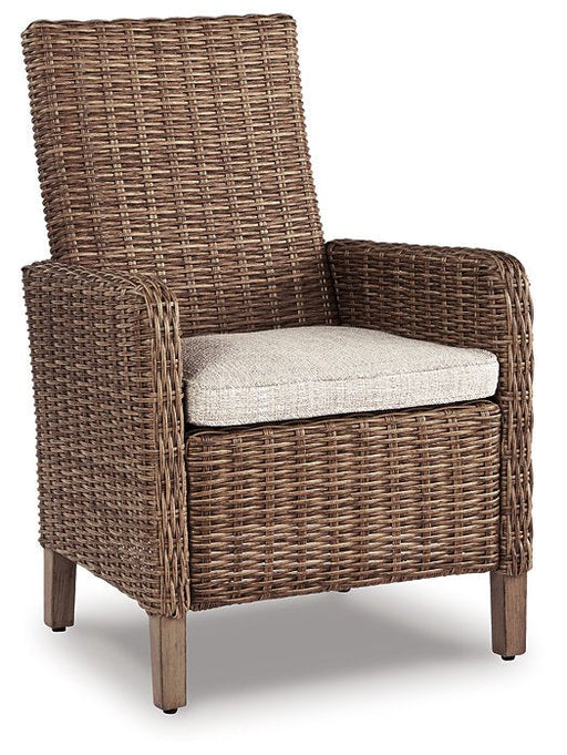 Beachcroft Arm Chair with Cushion (Set of 2) - Premium Outdoor Dining Chair from Ashley Furniture - Just $749.48! Shop now at Furniture Wholesale Plus  We are the best furniture store in Nashville, Hendersonville, Goodlettsville, Madison, Antioch, Mount Juliet, Lebanon, Gallatin, Springfield, Murfreesboro, Franklin, Brentwood