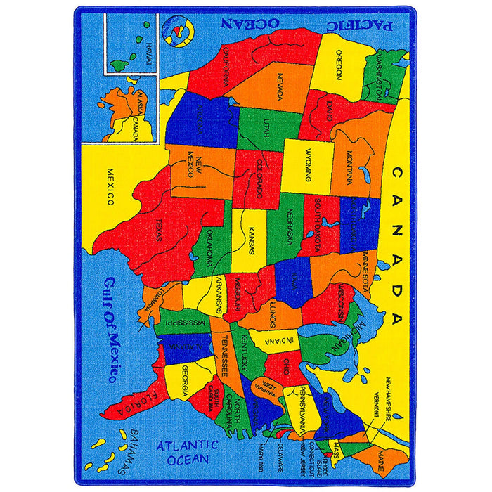 ABBEY Us Map 5' X 8' Area Rug - Premium Rug from FOA East - Just $95.55! Shop now at Furniture Wholesale Plus  We are the best furniture store in Nashville, Hendersonville, Goodlettsville, Madison, Antioch, Mount Juliet, Lebanon, Gallatin, Springfield, Murfreesboro, Franklin, Brentwood
