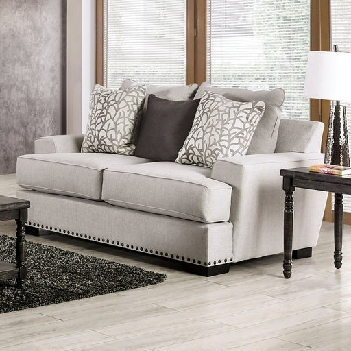 PICOTEE Loveseat, Light Gray/Black - Premium Loveseat from FOA East - Just $1386.45! Shop now at Furniture Wholesale Plus  We are the best furniture store in Nashville, Hendersonville, Goodlettsville, Madison, Antioch, Mount Juliet, Lebanon, Gallatin, Springfield, Murfreesboro, Franklin, Brentwood