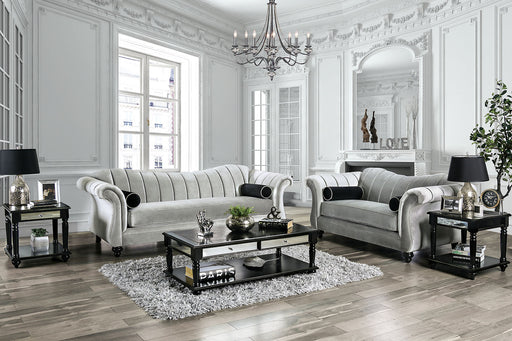 Marvin Pewter Sofa + Love Seat - Premium Living Room Set from FOA East - Just $3966.30! Shop now at Furniture Wholesale Plus  We are the best furniture store in Nashville, Hendersonville, Goodlettsville, Madison, Antioch, Mount Juliet, Lebanon, Gallatin, Springfield, Murfreesboro, Franklin, Brentwood