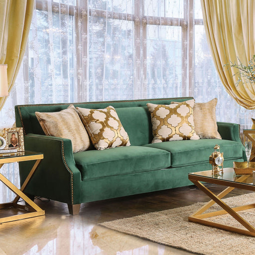 VERDANTE Emerald Green/Gold Sofa - Premium Sofa from FOA East - Just $1967.55! Shop now at Furniture Wholesale Plus  We are the best furniture store in Nashville, Hendersonville, Goodlettsville, Madison, Antioch, Mount Juliet, Lebanon, Gallatin, Springfield, Murfreesboro, Franklin, Brentwood