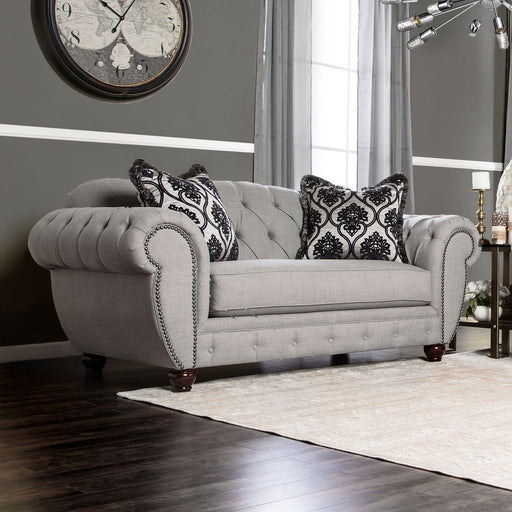 VIVIANA Gray/Black Love Seat, Gray - Premium Loveseat from FOA East - Just $1852.50! Shop now at Furniture Wholesale Plus  We are the best furniture store in Nashville, Hendersonville, Goodlettsville, Madison, Antioch, Mount Juliet, Lebanon, Gallatin, Springfield, Murfreesboro, Franklin, Brentwood